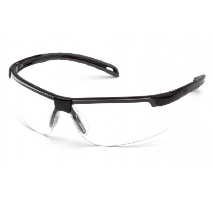 Pyramex Ever-Lite SB8610DT Safety Glasses, Clear H2X Anti Fog Lens, Black Frame, One Size, Box of 12