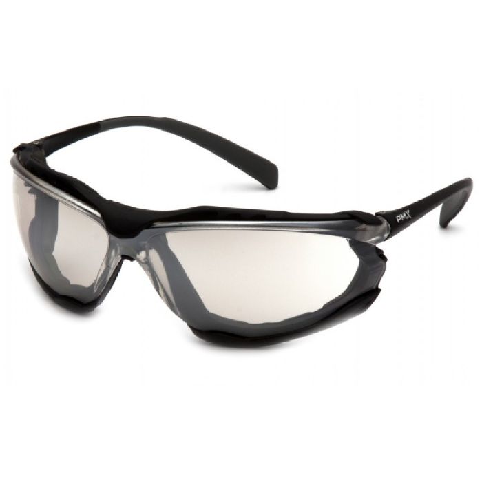 Pyramex Proximity SB9380ST Safety Glasses, Indoor Outdoor Mirror Anti Fog Lens, Black Frame, One Size, Box of 12