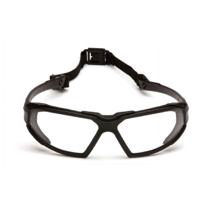 Pyramex Highlander SBB5010DT Safety Glasses, Clear H2X Anti Fog Lens, Black Frame, One Size, Box of 12