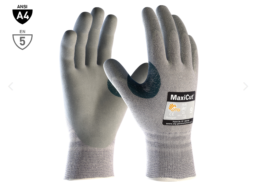 PIP ATG 19-D470 MaxiCut 5 Dyneema Glove with Nitrile MicroFoam Grip, Gray, Box of 12