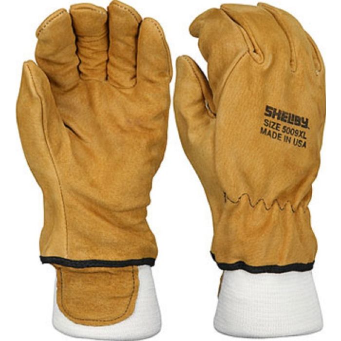 Shelby 5009 Structural Fire Glove, Wristlet Cuff, Tan Color, Jumbo Size, Pack of 6