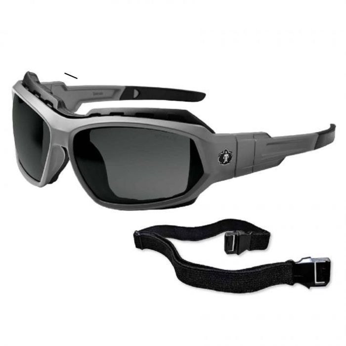 Ergodyne Skullerz LOKI-AF Anti-Fog Safety Glasses, Matte Gray Frame, Anti-Fog Smoke Lens, 1 Each