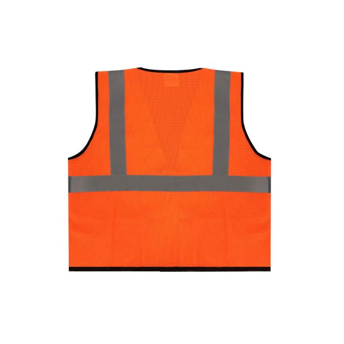 Safety Main 05EAMO Economy Vest, Class 2, All Mesh, Hi-Vis Orange, 1 Each