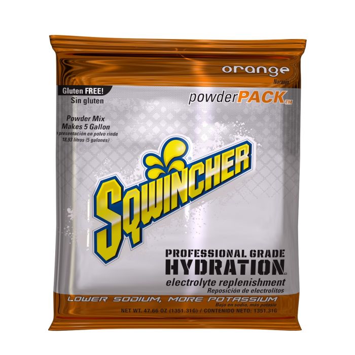 Sqwincher 01640 Powder Pack, Orange, 5-Gallon Size, Case of 16