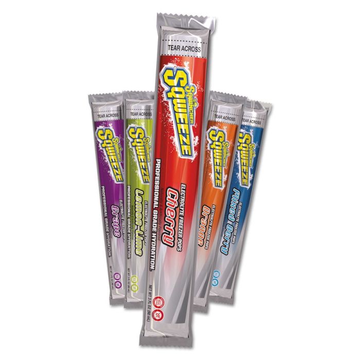 Sqwincher® Sqweeze® Freezer Pops, Assorted, 3 oz, Tube 150/Case