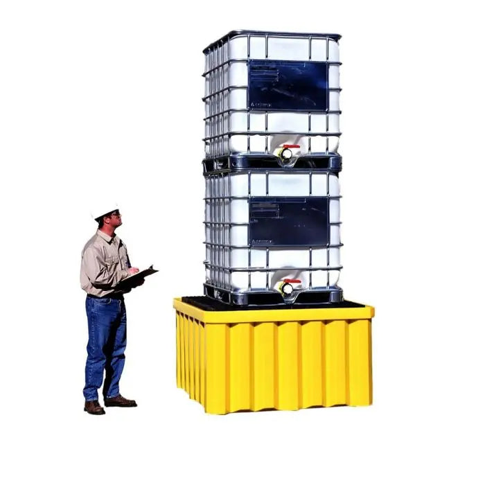 UltraTech 1058 Ultra-IBC Spill Pallet with Drain, Yellow, One Size, 1 Each