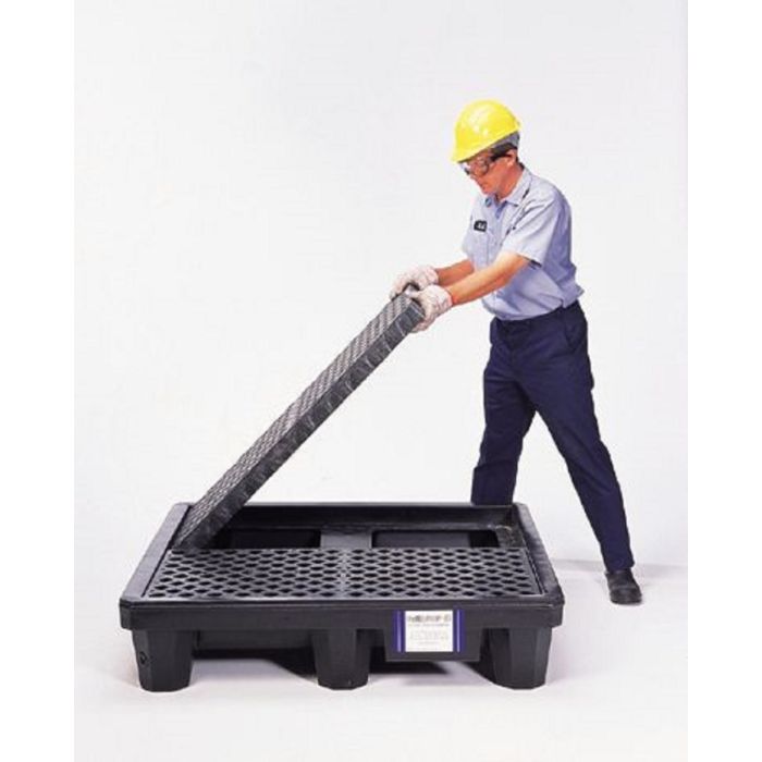 UltraTech 1113 Economy Model P4 Spill Pallet with Drain, Black, 4-Drum, 1 Each