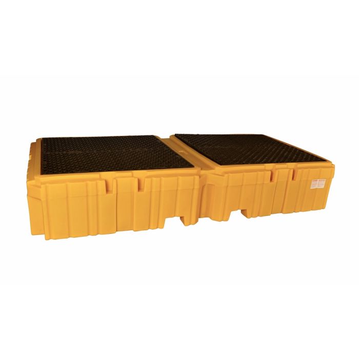 UltraTech 1144 Twin IBC Spill Pallet with Drain, Yellow, One Size, 1 Each