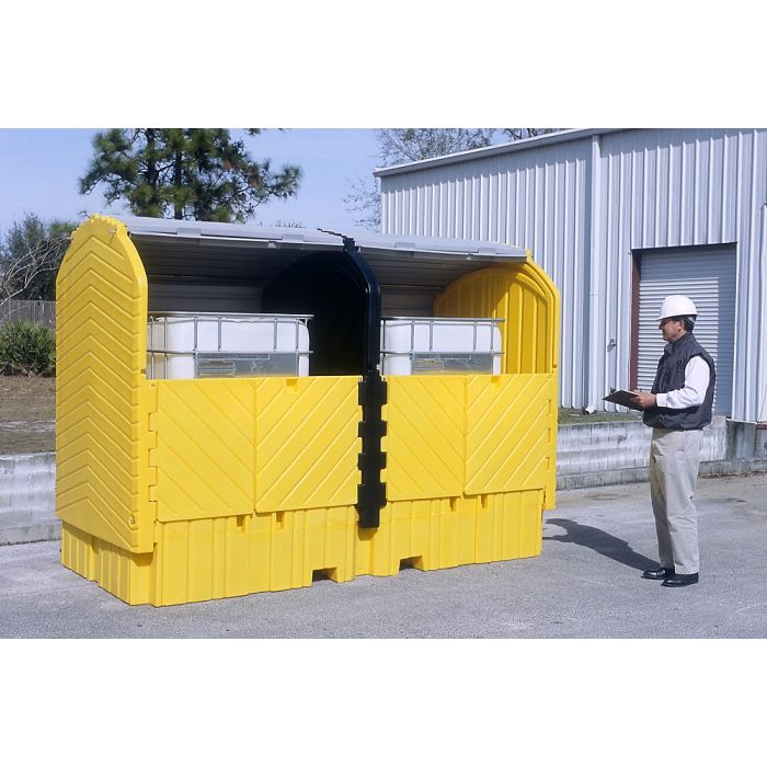 UltraTech 1148 Twin IBC Hard Top Spill Pallet Without Drain, Yellow, One Size, 1 Each