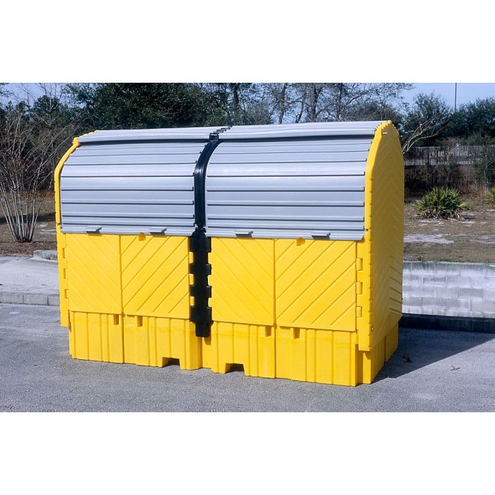 UltraTech 1149 Twin IBC Hard Top Spill Pallet with Drain, Yellow, One Size, 1 Each