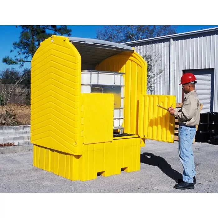 UltraTech 1161 IBC Hard Top Spill Pallet with Drain, Yellow, One Size, 1 Each