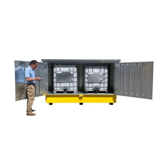 UltraTech 1186 Twin IBC Hard Top Steel Model, Yellow/Silver, One Size, 1 Each