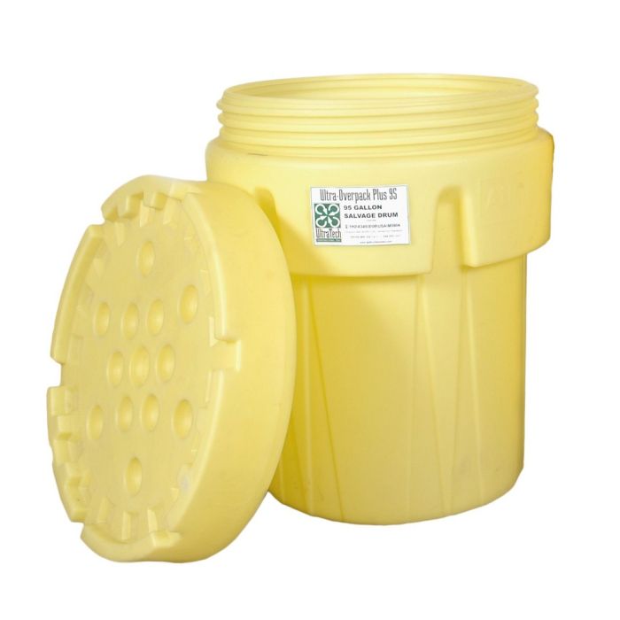 UltraTech 580 Ultra-Overpack Plus Salvage Drum, Yellow, 95 Gallon, 1 Each
