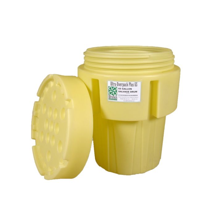 UltraTech 582 Ultra-Overpack Plus Salvage Drum, Yellow, 65 Gallon, 1 Each