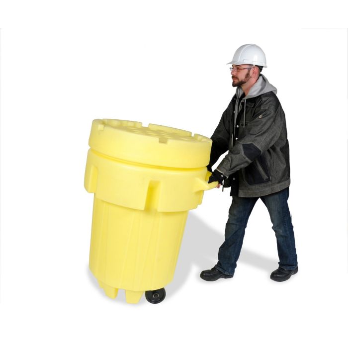 UltraTech 584 Ultra-Overpack Wheeled Salvage Drum, Yellow, 95 Gallon, 1 Each