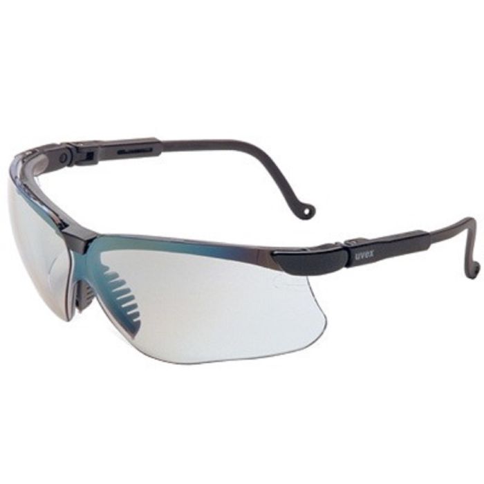 Honeywell Uvex Genesis S3204 Safety Glasses, Black Frame, SCT-Reflect 50 Lens, Ultra-dura® HC Coating, One Size - 1 Each