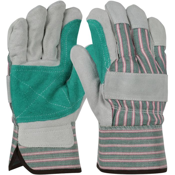 PIP West Chester 500DP Select Split Cowhide Leather Double Palm Gloves, Green, Box of 12
