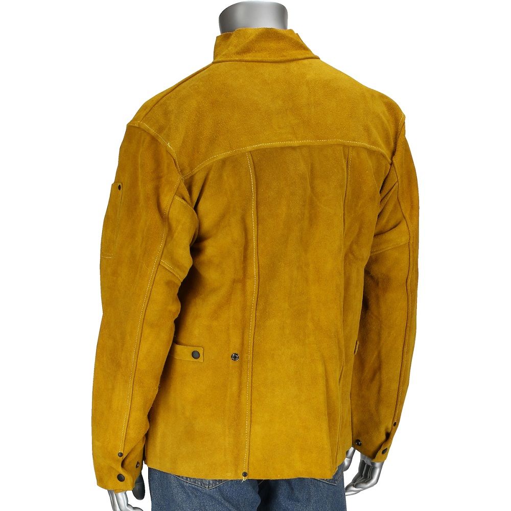PIP Ironcat 7005 Split Leather Welding Jacket, Gold, 1 Each