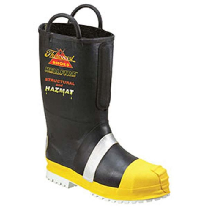 Men’s Rubber Insulated Felt-Lined Structural Bunker Boot with Lug Sole, Size 10.5, Extra-Wide Width
