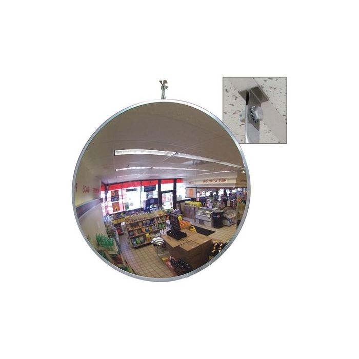Domes and Mirrors by Se-Kure SCVI-18T-CLIP 18" Indoor Convex Mirror With T-Bar Clip